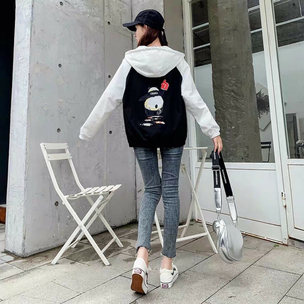 ÁO KHOÁC DÙ PHỐI THÂN IN SIÊU KUTE - CÓ CỔ - MIX VỚI ĐÁM BẠN SIÊU DỄ THƯƠNG | BigBuy360 - bigbuy360.vn