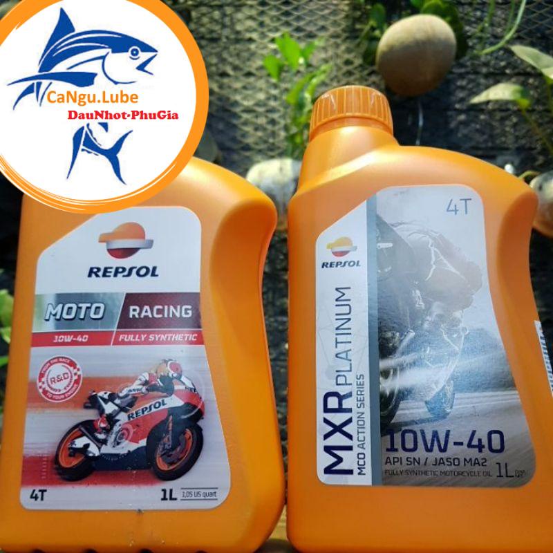 [FREE SHIP] Nhớt tổng hợp xe máy Repsol racing 10W40 chai 1L, bộ đôi nhớt repsol 10W40 chai 1L