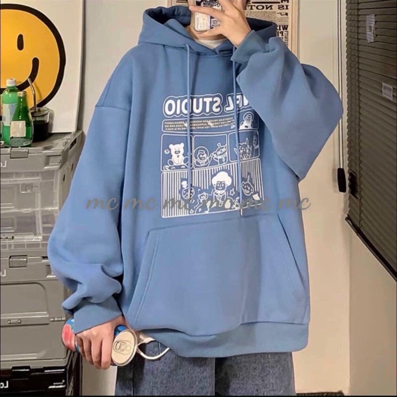[Ảnh Thật] Áo hoodie Hoạ Tiết Áo hoodie bằng cotton tay dài có mũ trùm họa tiết phong cách Hàn Quốc
