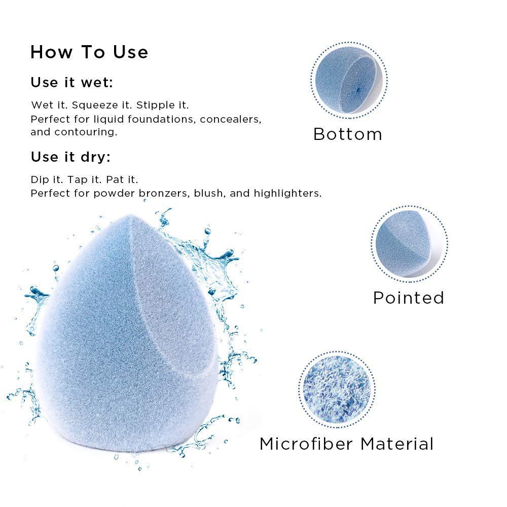 Bông mút trang điểm Juno&Co Microfiber Vetvet Sponge / Cloud Makeup Sponge Juno Co