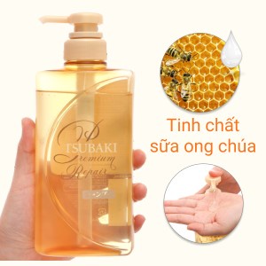 Combo Bộ Dầu gội Đầu Và Dầu xả Tsubaki Màu Vàng dưỡng phục hồi ngăn rụng tócTsubaki Premium Repair Stubaki 490ml/chai