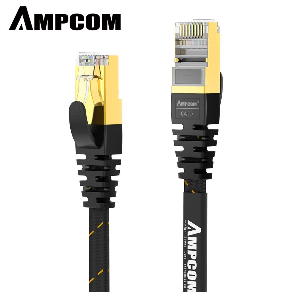 Dây cáp mạng Cat7 AMPCOM đúc sẵn 2 đầu cao cấp hỗ trợ tối đa 10Gbps, dài 1M - 15M