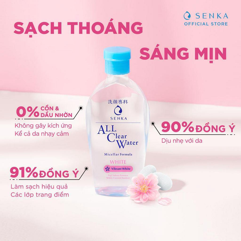 Nước tẩy trang dưỡng trắng Senka All Clear Water Micellar Formula White 230ml