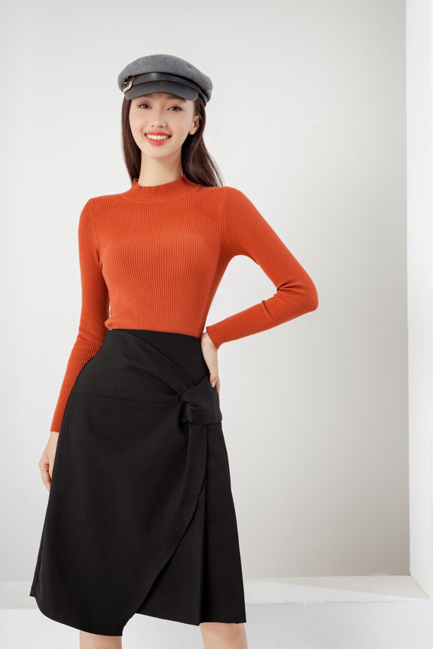 [Mã FATHANG5 giảm 10K đơn 50K] CHÂN VÁY CÔNG SỞ DÁNG A VẠT CHÉO NHÚN HÔNG 2 MÀU ĐEN BE MẶC XUÂN HÈ THU ĐÔNG AHOLIC V2457 | BigBuy360 - bigbuy360.vn