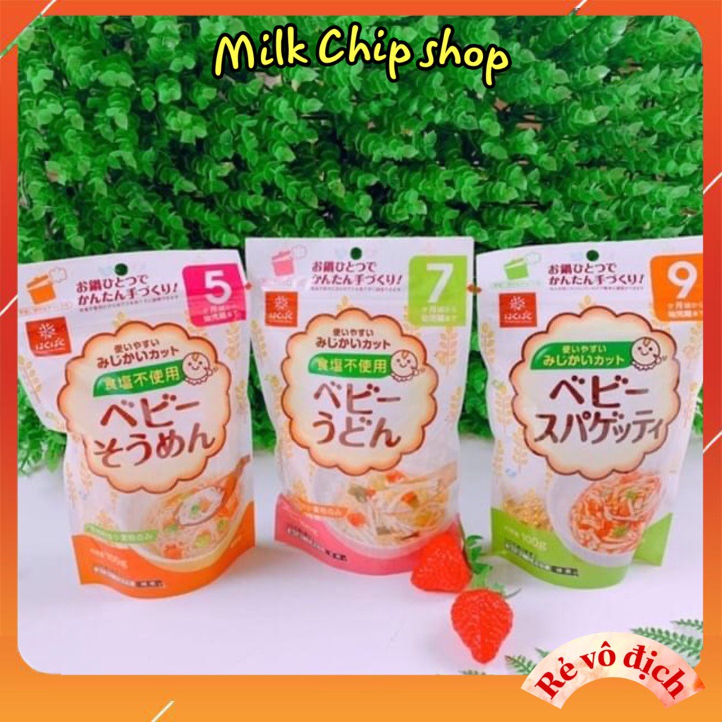 Bún khô hữu cơ tách muối cho bé ăn dặm Hakubaku của Nhật Bản từ 5M 7M 9M 100g NA05