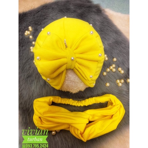 Set turban nơ cho mẹ và bé