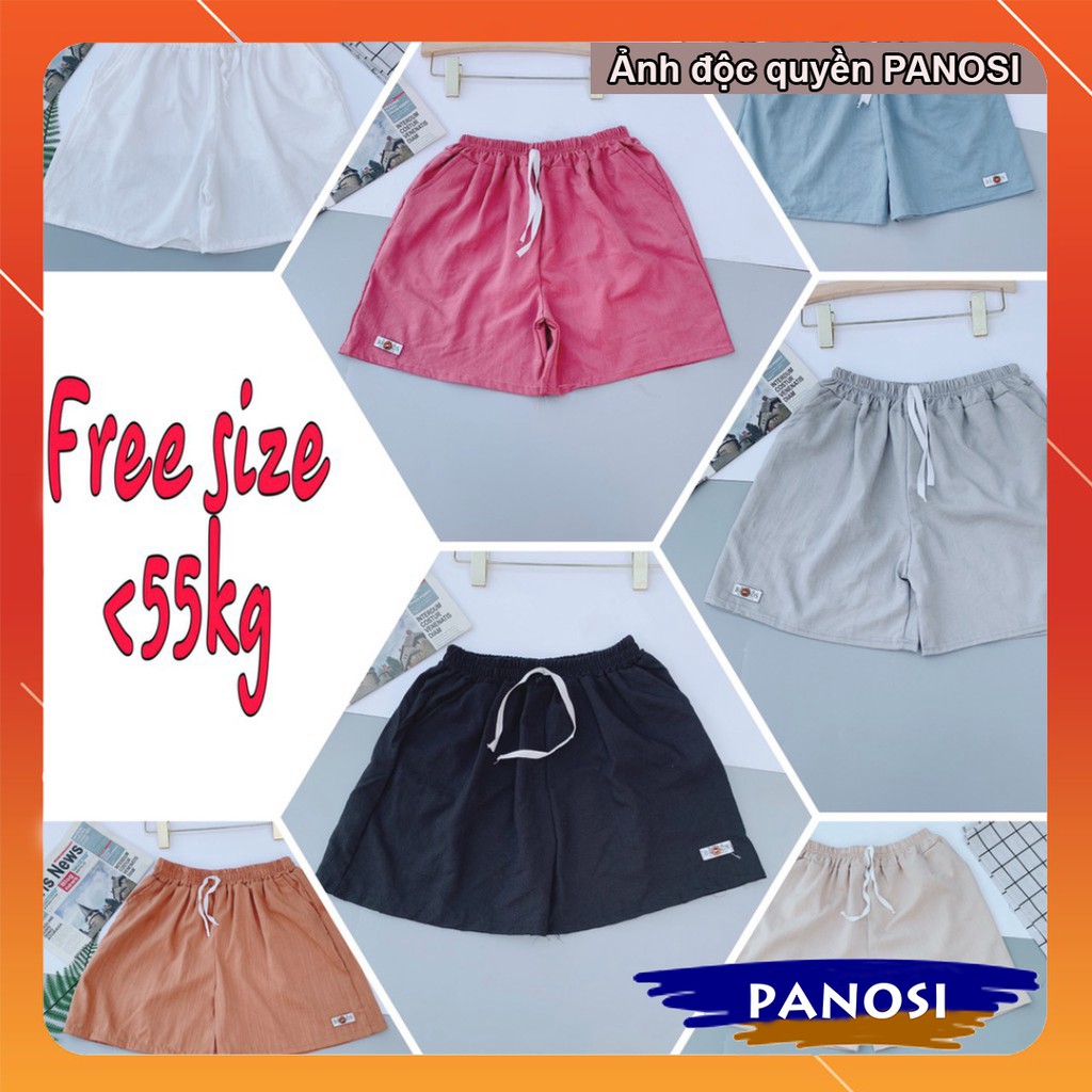 quần đùi nữ mặc nhà ống rộng quần short ngắn chất vải đũi thấm hút mồ hôi - Q342