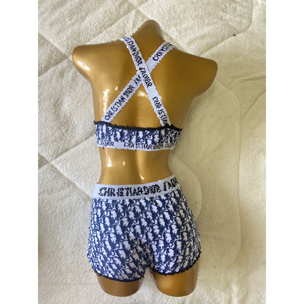 DUNEA DUNEA Bộ Đồ Bơi Thể Thao Lưng Cao In Chữ Thời Trang Cho Nữ