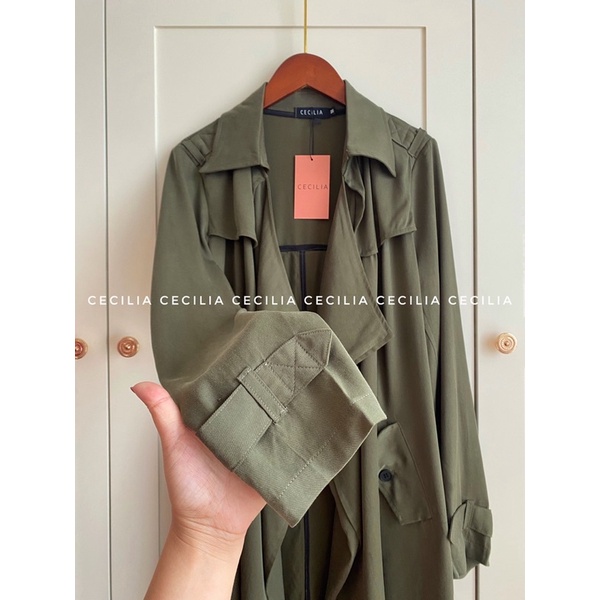 Áo khoác dài GABRIENNE Flowy Trench Coat By CECILIA dáng măng-tô thiết kế khoác nhẹ 1 lớp suôn rủ