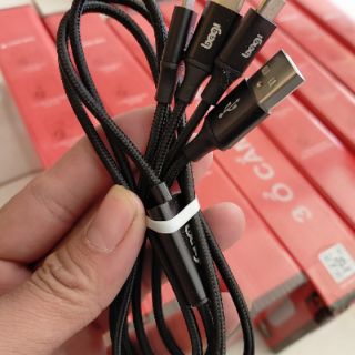 Cáp sạc bọc dù Bagi 3in1