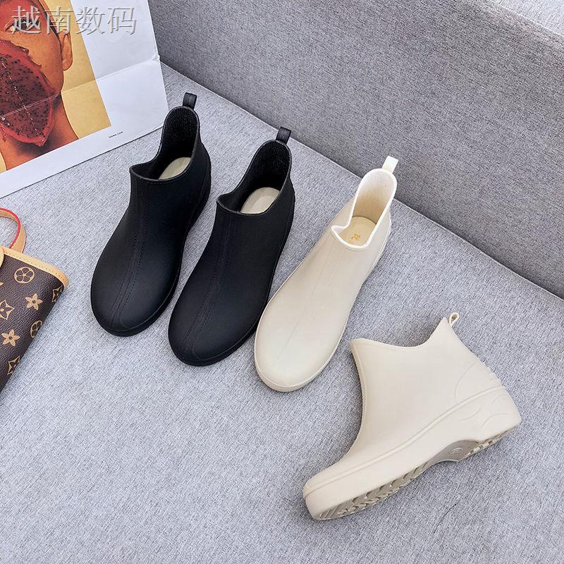 Giày Boot Đi Mưa Cổ Thấp Chống Trượt Giữ Ấm Phong Cách Nhật Bản Thanh Lịch Sành Điệu