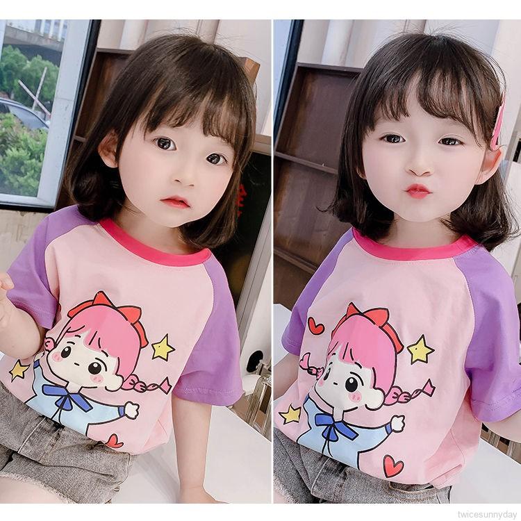 Áo thun tay ngắn xinh xắn thời trang sành điệu cho bé gái