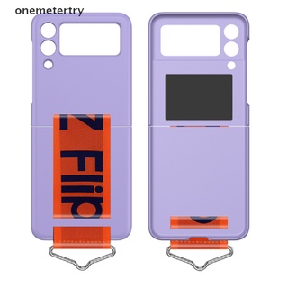 【ONEM】 For Samsung Galaxy Z Flip 3 5G Slim Wristband Hybrid Hard PC Folding Case Cover .