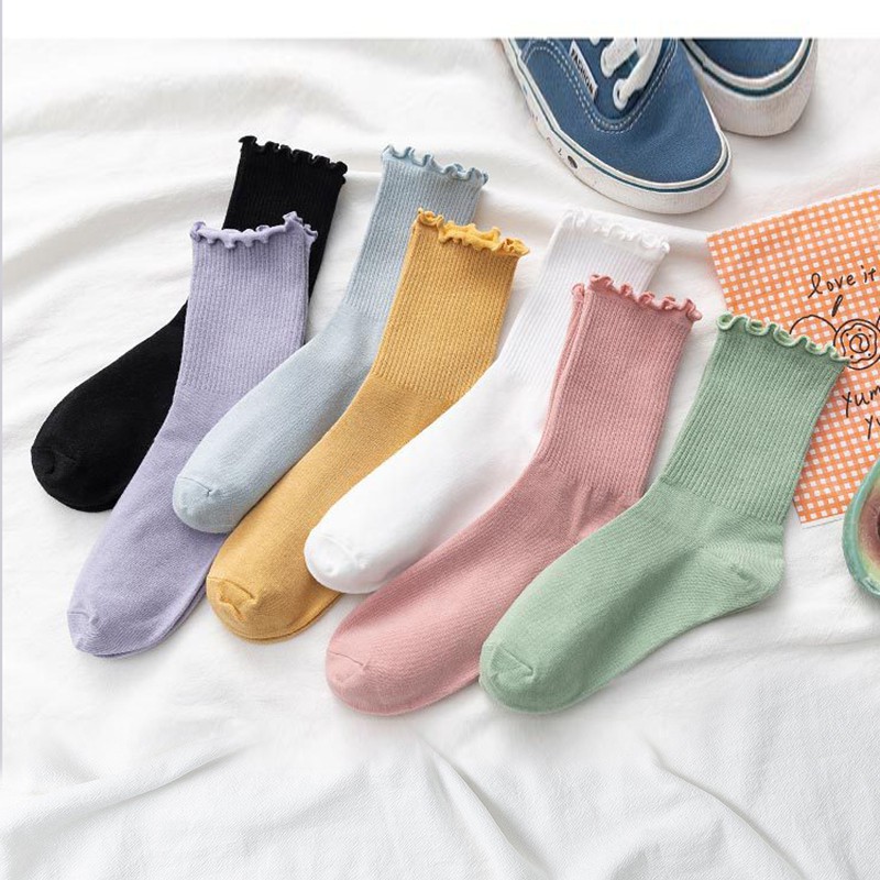 Vớ Cotton Màu Sắc Kẹo Ngọt Hình Nấm Dễ Thương Cho Bé Gái