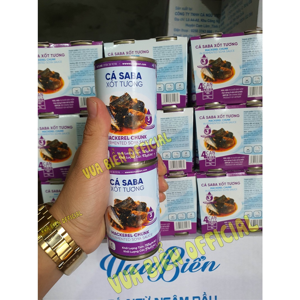 CÁ SABA XỐT TƯƠNG VUA BIỂN CHÍNH HÃNG - MACKEREL CHUNK FERMENTED SOYA SAUCE 155g - HSD 11/12/2024