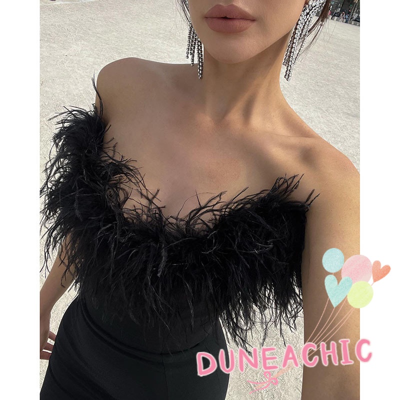 Đầm dự tiệc DUNEA màu trơn hở vai quyến rũ cho nữ