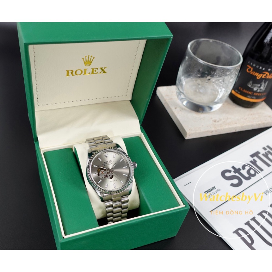 Đồng hồ nam Rolex máy cơ dây thép, đồng hồ cơ, định hình phong cách nam tính,cảm ứng thiết kế cho skmei, seiko,tissot..