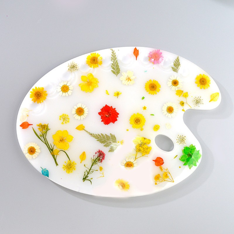 Khuôn hình oval làm bảng màu sơn resin handmade cho nghệ sĩ nghệ thuật