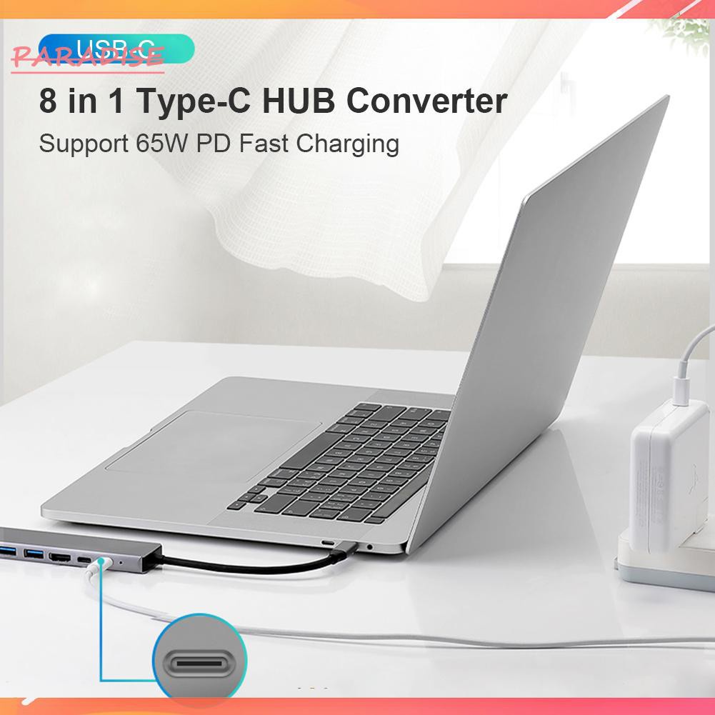Bộ Chuyển Đổi Type-C 8 Trong 1 4k Hdmi-Compatible 2 Usb3.0 Usb C Pd Sd / Tf Rj45 | BigBuy360 - bigbuy360.vn