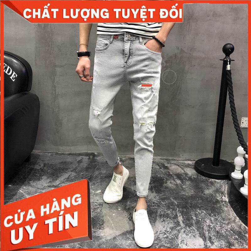 Quần jean nam rách gối mẫu mới - 0770