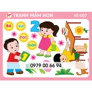 Decal mầm non- góc học tập 007