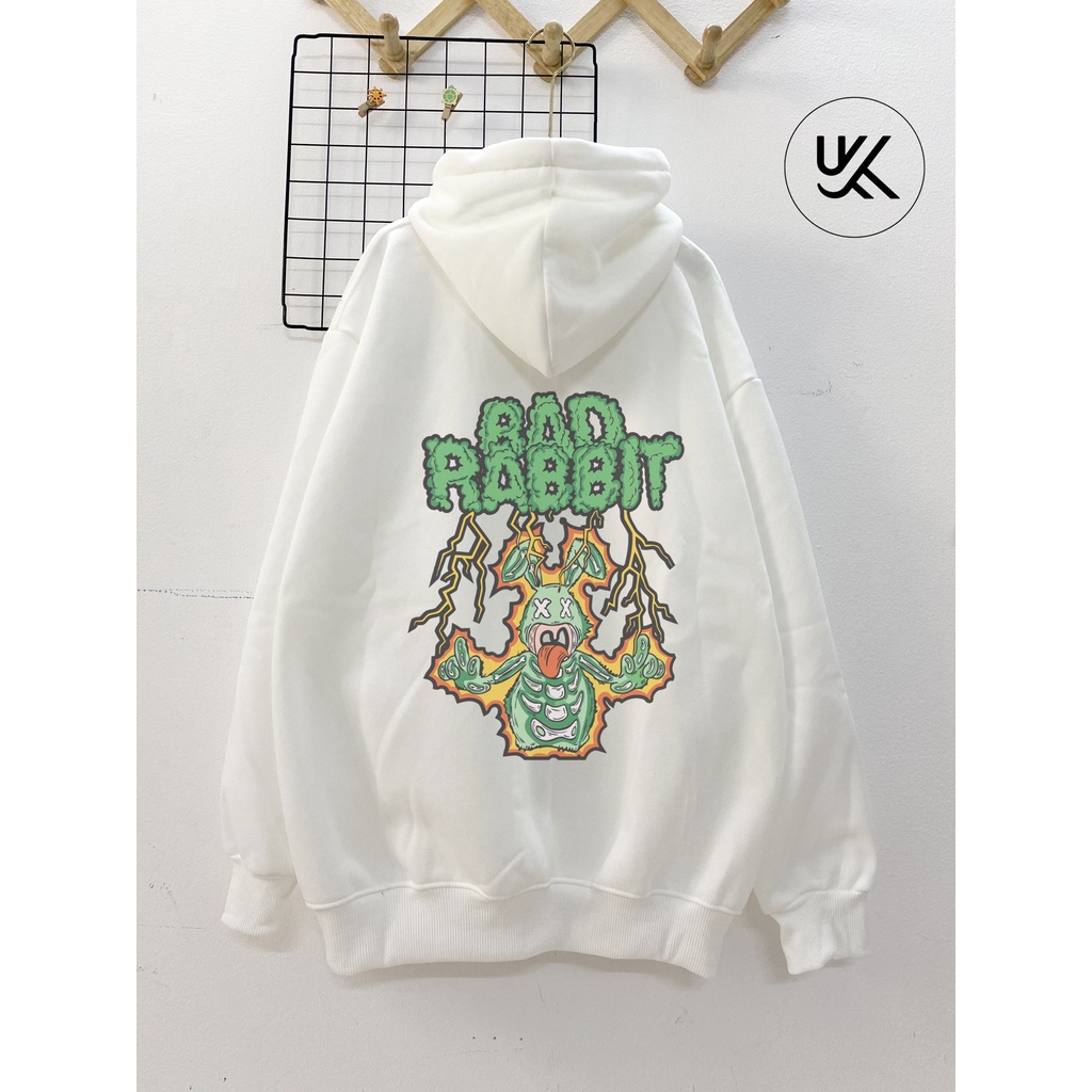 Áo Nỉ HOODIE BAD RABBIT dây kéo, Form Rộng Ulzzang Unisex , hoodie nỉ bông cao cấp, nam nữ. kkimshop