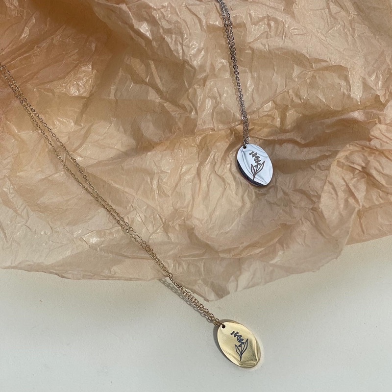 Birtday necklace-Dây chuyền titan không rỉ 12 hoa sinh nhật