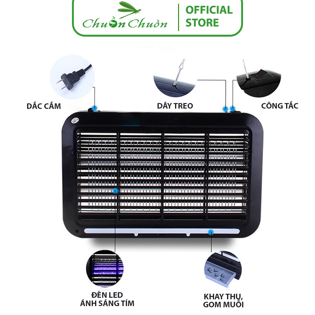 Đèn Bắt Muỗi CHUỒN CHUỒN A204 8W diện tích sử dụng dưới 40m2 bắt côn trùng siêu nhạy