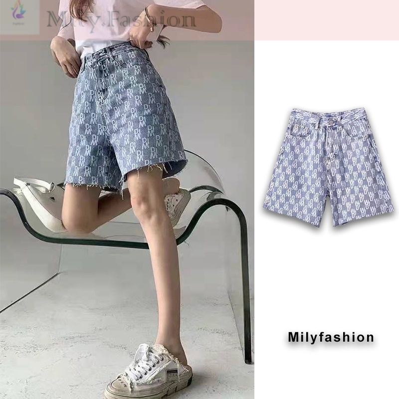 Quần Short Denim Dài Đến Gối Trẻ Trung Năng Động Có Size Lớn