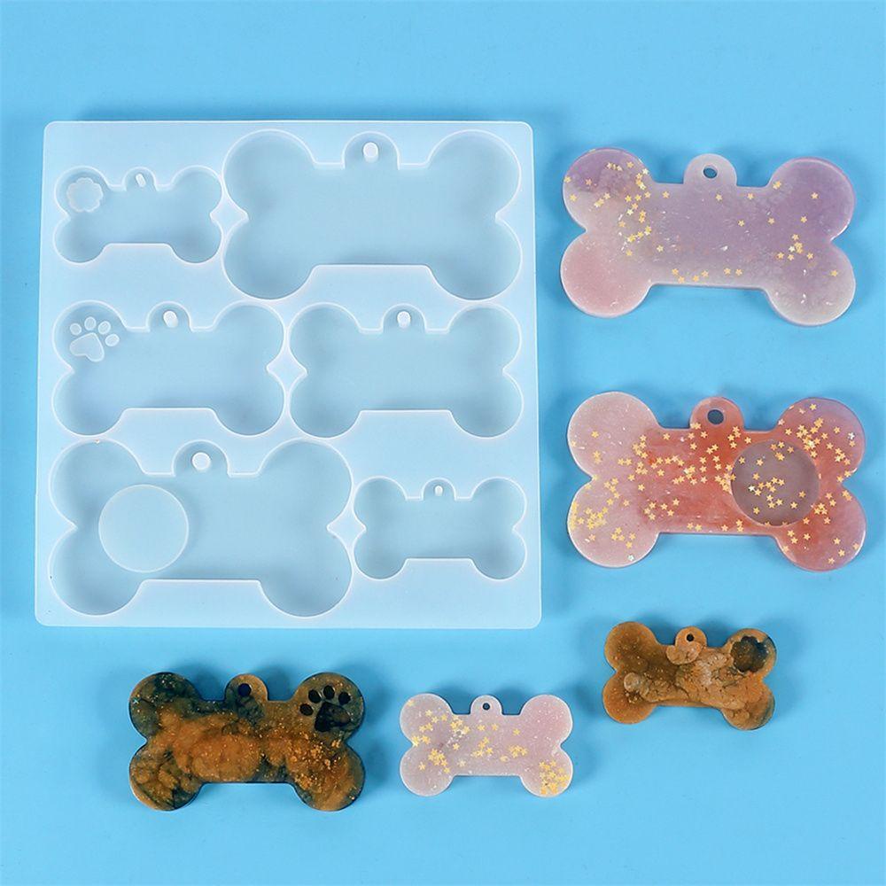 MUVAKO Khuôn silicone  làm móc khóa hình khúc xương chó