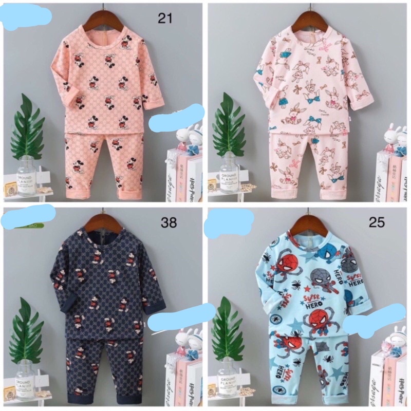 Bộ cotton xuất hàn cho bé (nhiều mẫu) sz 80-150
