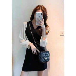Tibie Dress - Đầm cột nơ tay phối
