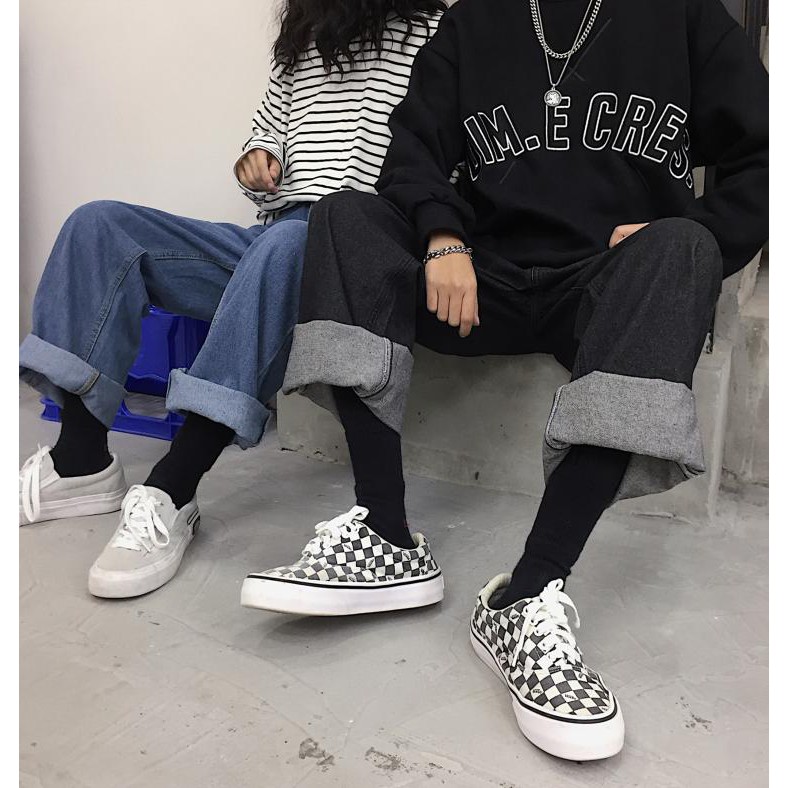 (HÀNG SẴN) Quần Jeans Nam ống rộng sắn gấu Ulzzang Hàn Quốc cá tính | BigBuy360 - bigbuy360.vn