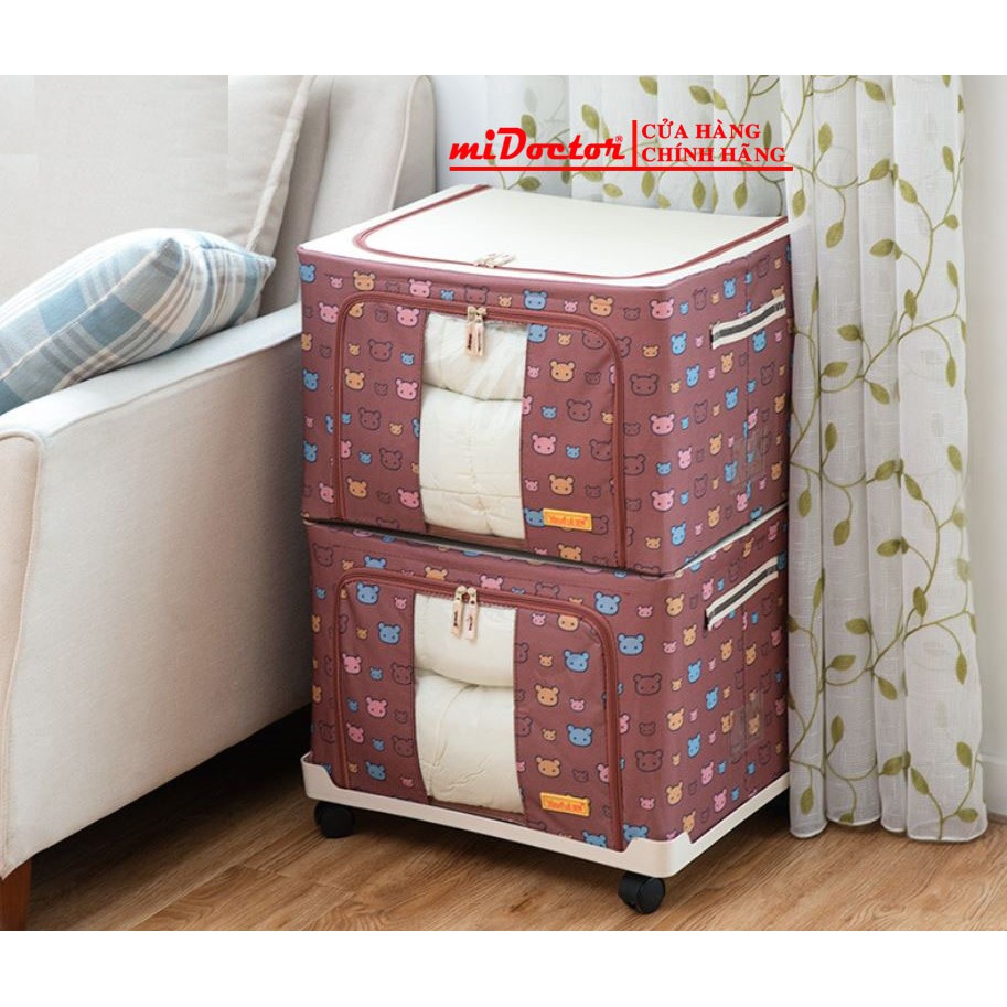 Bàn đỡ gắn bánh xe di động chưa hộp đựng đồ, túi đựng chăn màn khung sắt - chính hãng miDoctor