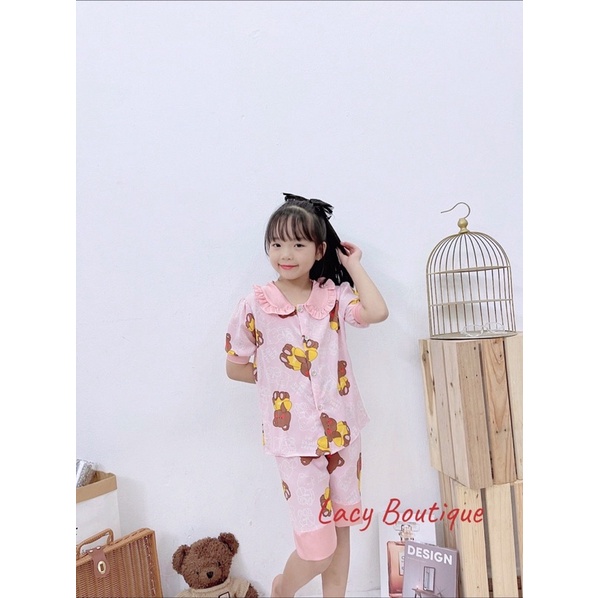 bộ pijama lụa đùi cực xinh xắn cho bé gái - BPLD