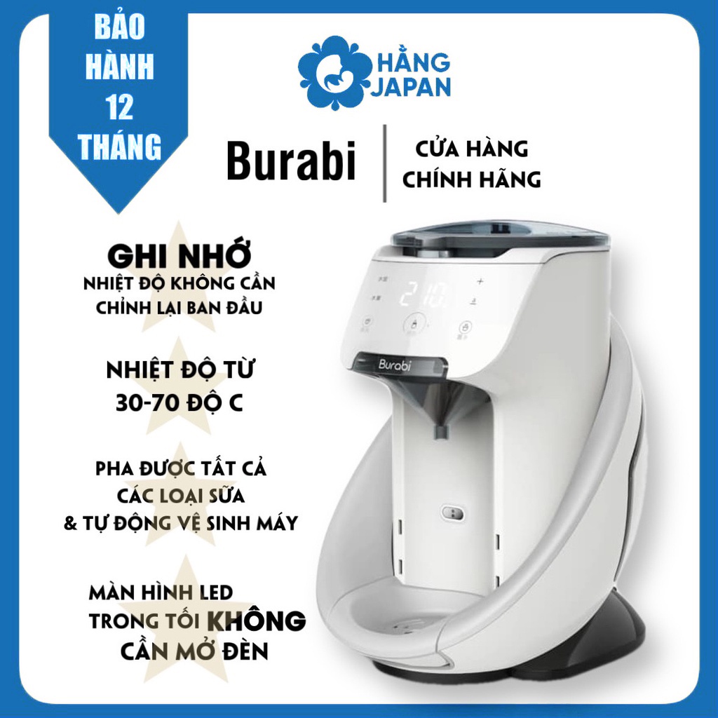 Máy pha sữa cho bé Burabi plus + hỗ trợ kỹ thuật trọn đời, bảo hành chính hãng