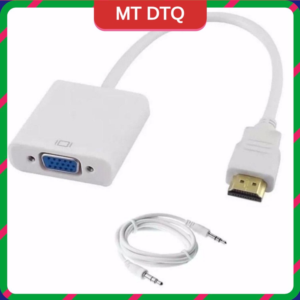 Cáp chuyển đổi hdmi ra vga, cáp hdmi ra vga có âm thanh 2 màu trắng, đen