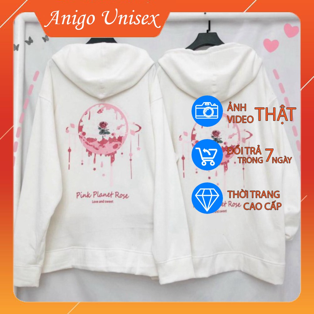 [HÀNG THIẾT KẾ] Áo khoác hoodie nam nữ dây kéo form rộng PLANET áo khoác nỉ chất dày dành cho cặp đôi phong cách uzzlang