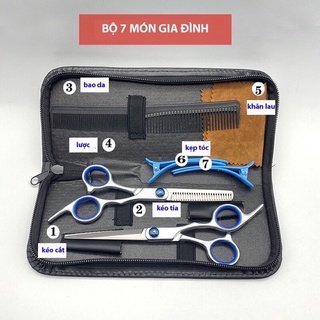 Bộ kéo cắt tóc cho thợ 7 món ,kéo cắt tóc trẻ em ,salon tóc đều phù hợp sử dụng