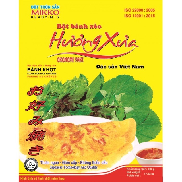 Bột bánh xèo 500gram - MIKKO HƯƠNG XƯA