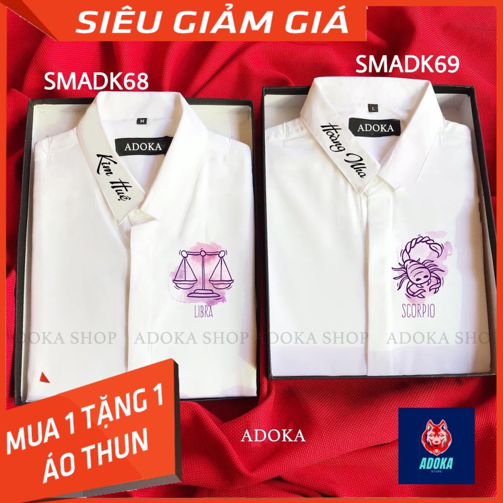 Áo Sơ Mi In Hình Cung Hoàng Đạo, Mẫu In Hình Cung Nét Phối Màu Loang Nghệ Thuật, Xinh Xắn - SM6