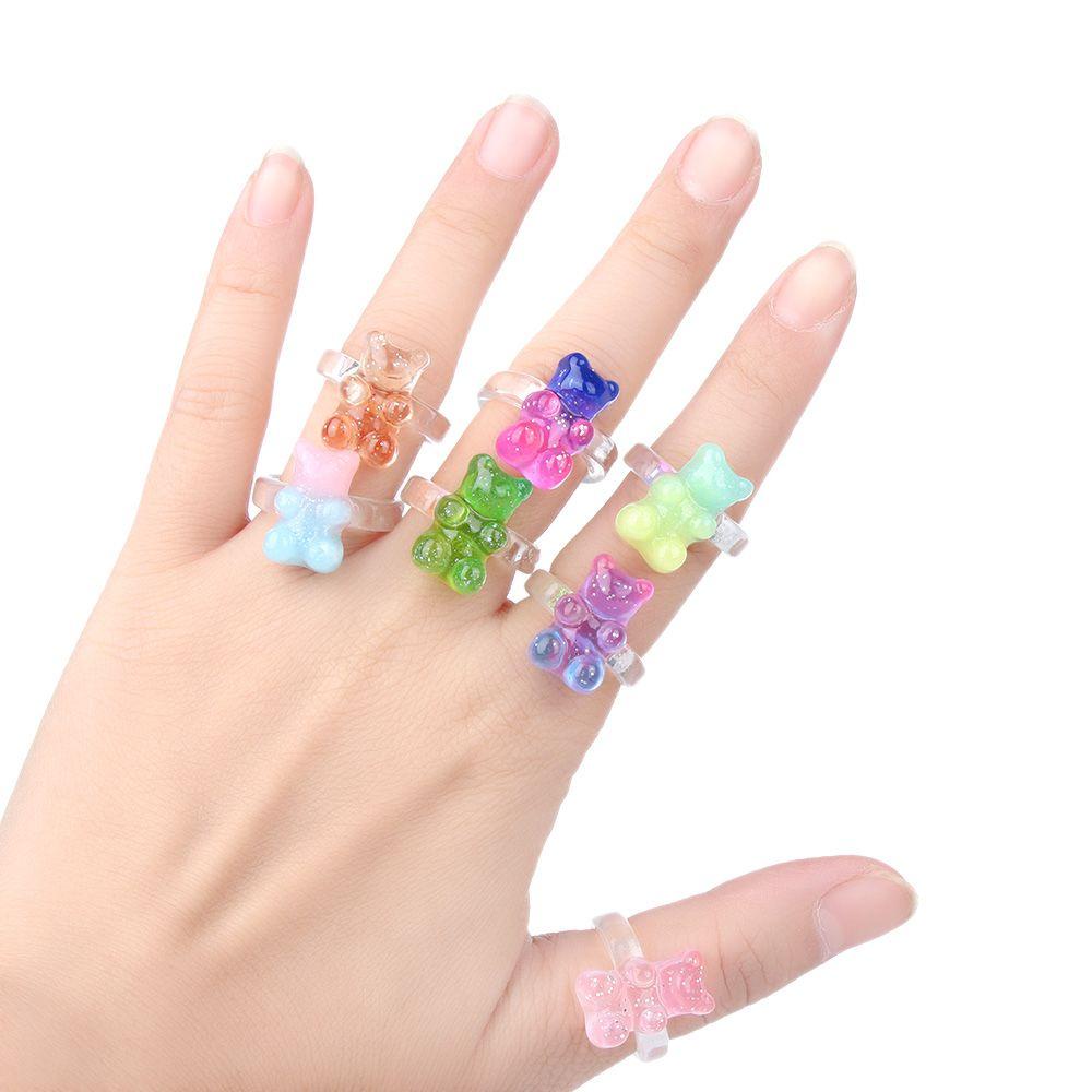 Nhẫn Trong Suốt Hình Gấu Sáng Tạo
