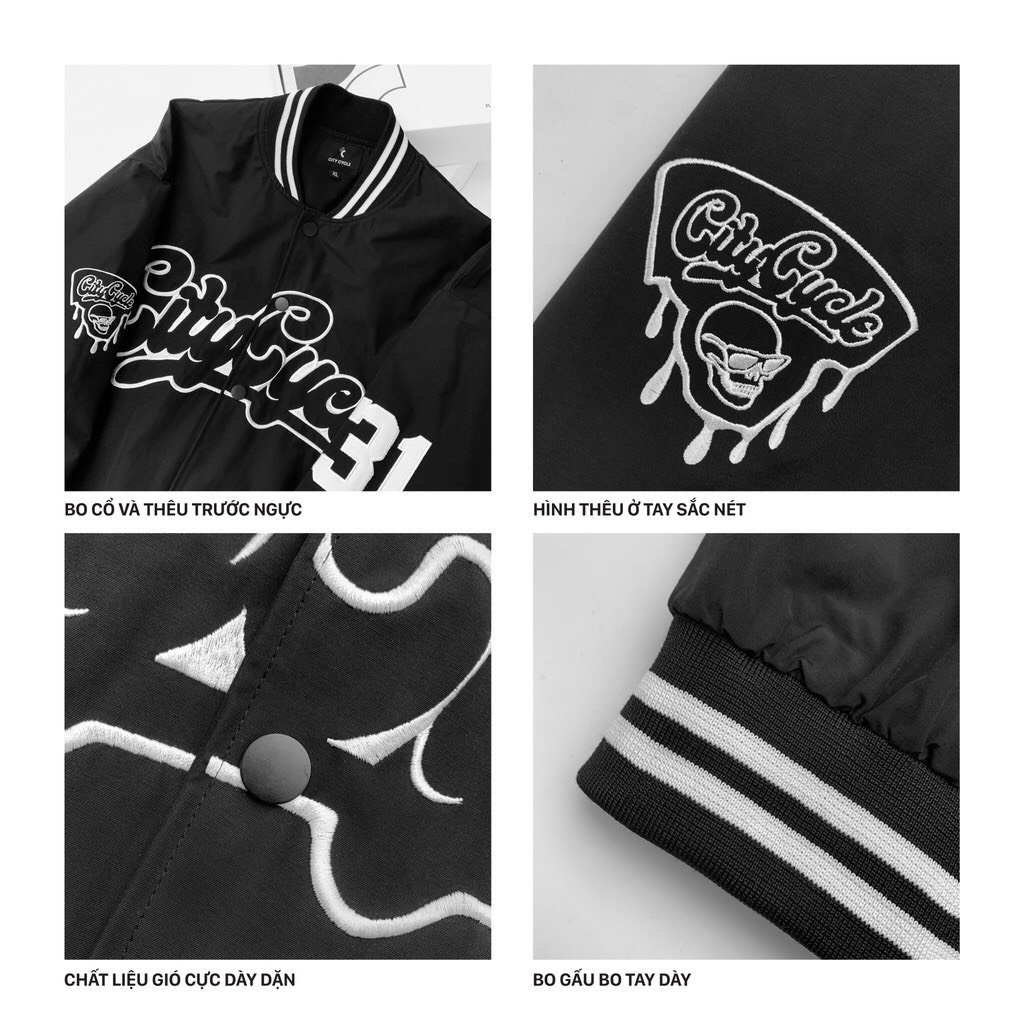 Áo Khoác Bombre VARSITY JACKET Gió Form Unisex Phong Cách Hàn Quốc