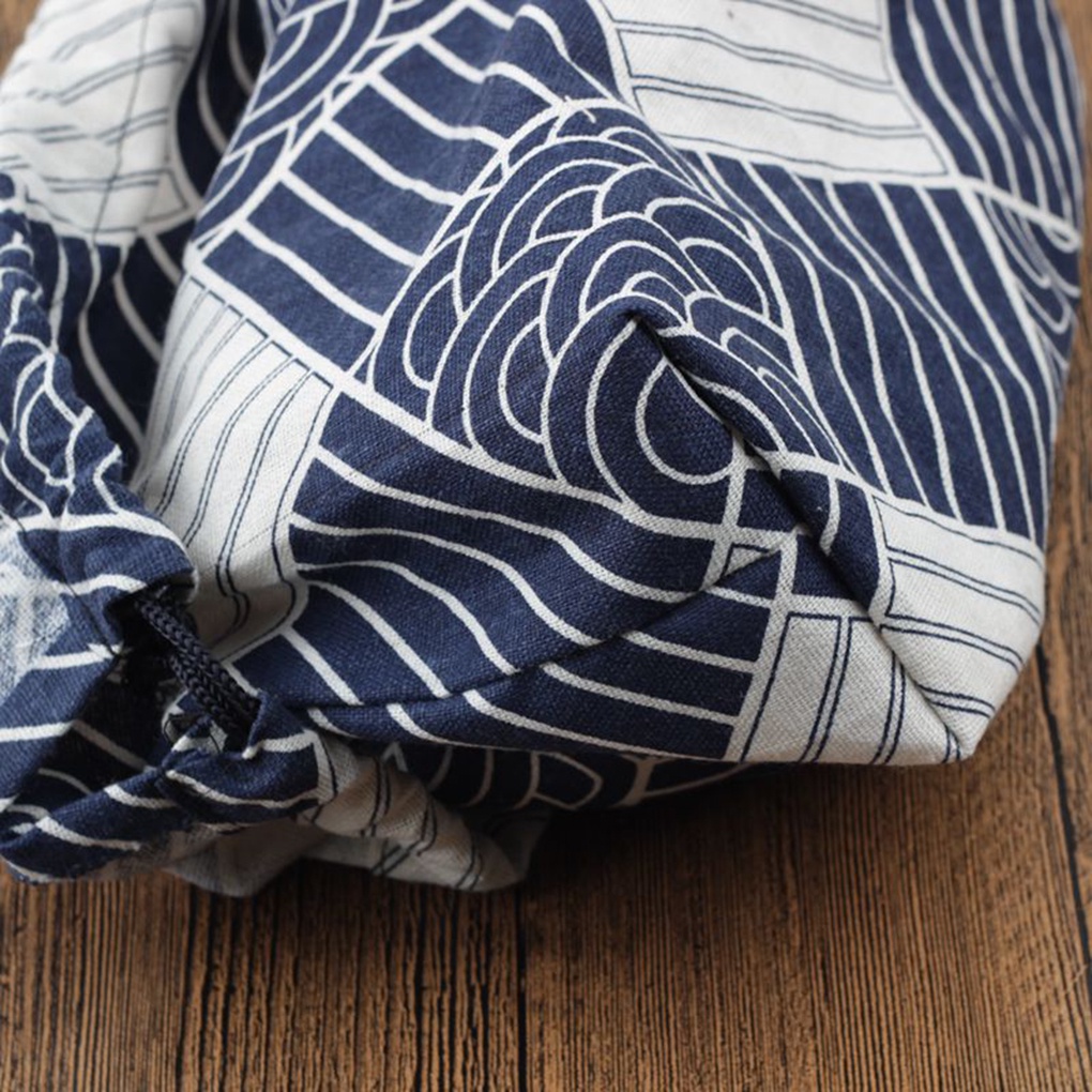 Túi rút vải cotton lanh dành cho đựng hộp cơm trưa