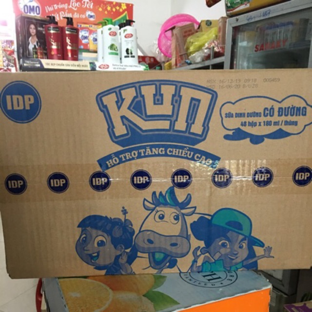 THÙNG SỮA KUN DINH DƯỠNG CÓ ĐƯỜNG HỖ TRỢ TĂNG CHIỀU CAO 180 ml x48 hộp