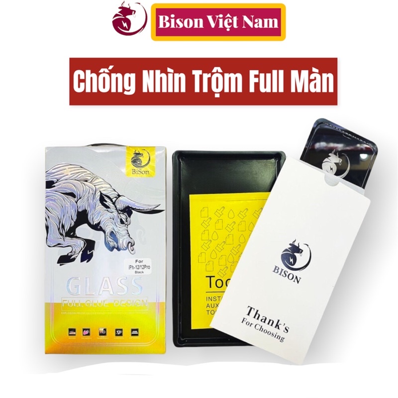 Cường Lực Bison Chống Nhìn Trộm Iphone X/Xs/XsMax/11/11ProMax/12/12Pro/12ProMax/13/13Pro/13ProMax/14/14prom
