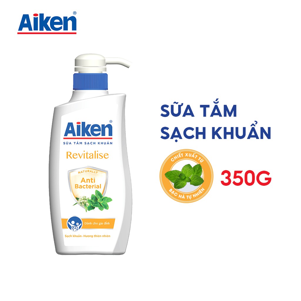 [Mã COSBDAG5 giảm 8% đơn 150k] Aiken Sữa Tắm Sạch Khuẩn Chiết Xuất Bạc Hà 350g