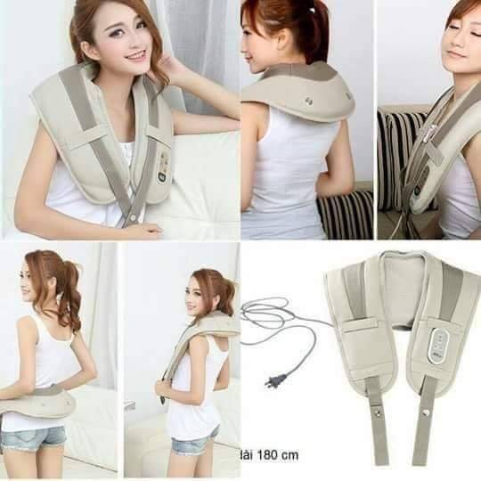 [HCM]ĐAI MASSAGE ĐẤM LƯNG VAI CỔ GÁY TOÀN THÂN NECK W-808  GIẢM ĐAU NHỨC MỎI.THOẢI MÁI KHI SỬ DỤNG