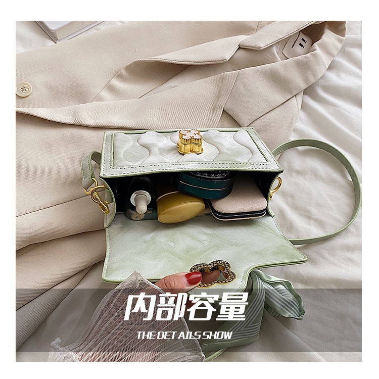 Túi đeo chéo JASMIN NOIR có khóa in họa tiết hoa thời trang cho nữ