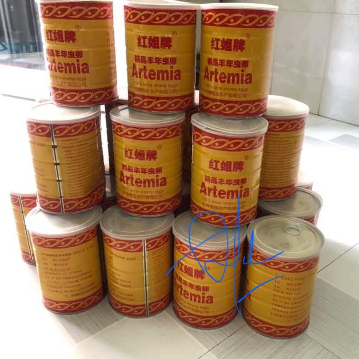 Trứng Artemia Ấp Nở Trung Quốc Lon Vàng tỉ lệ nở cao - Lon 425gram